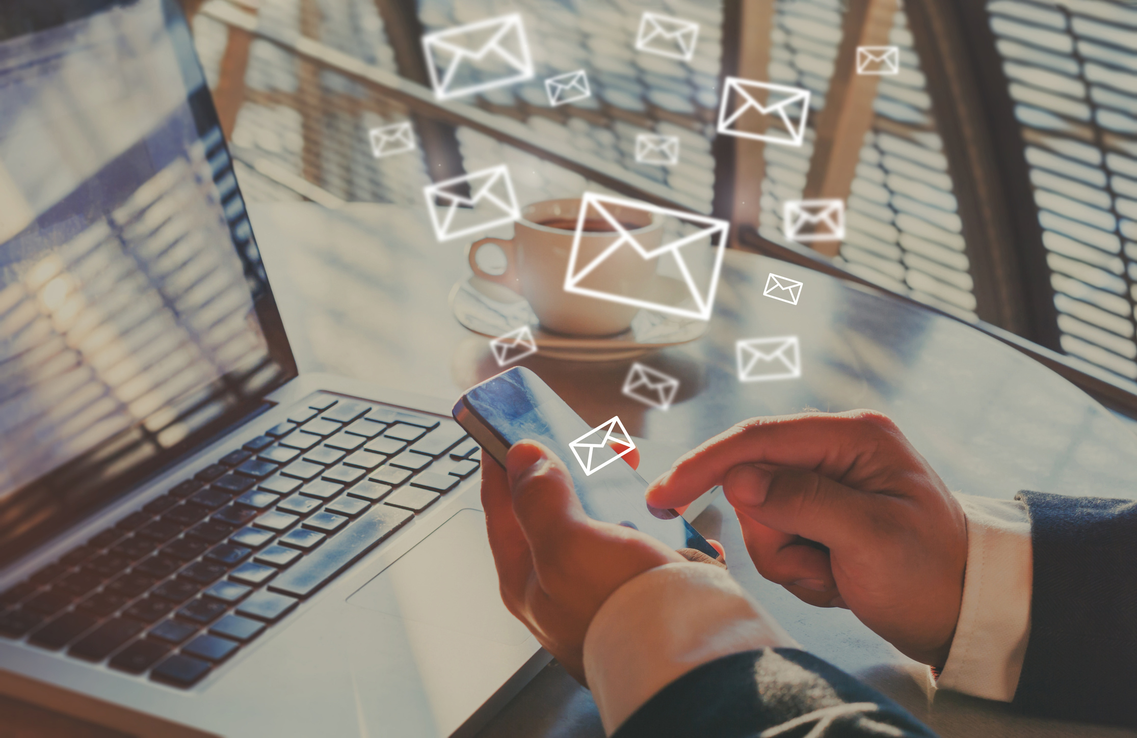 email marketing concept, sending e-mail